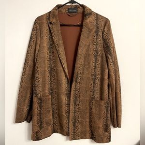 Premise Reptile Print Faux Suede Blazer